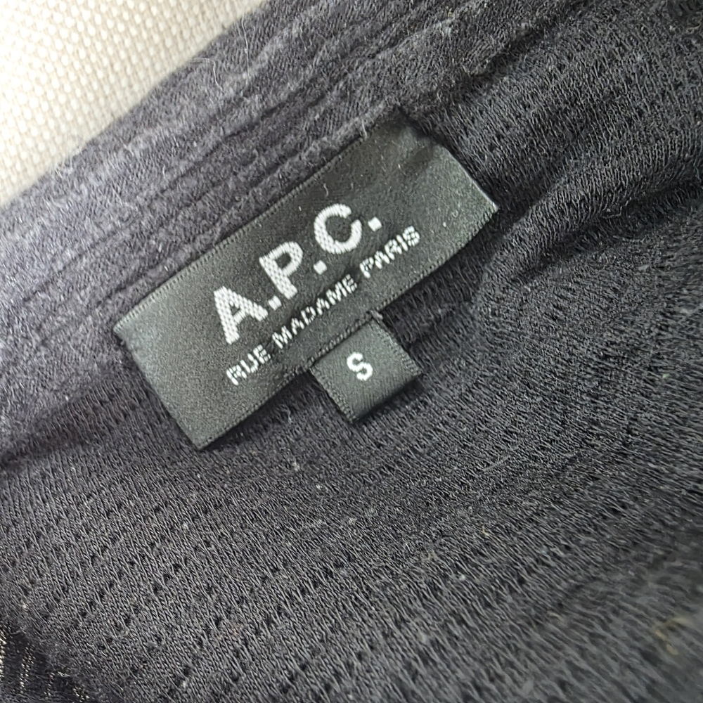 A.P.C. Ribbed Black Button Up Sleeveless Dress Size S - Picture 2 of 5